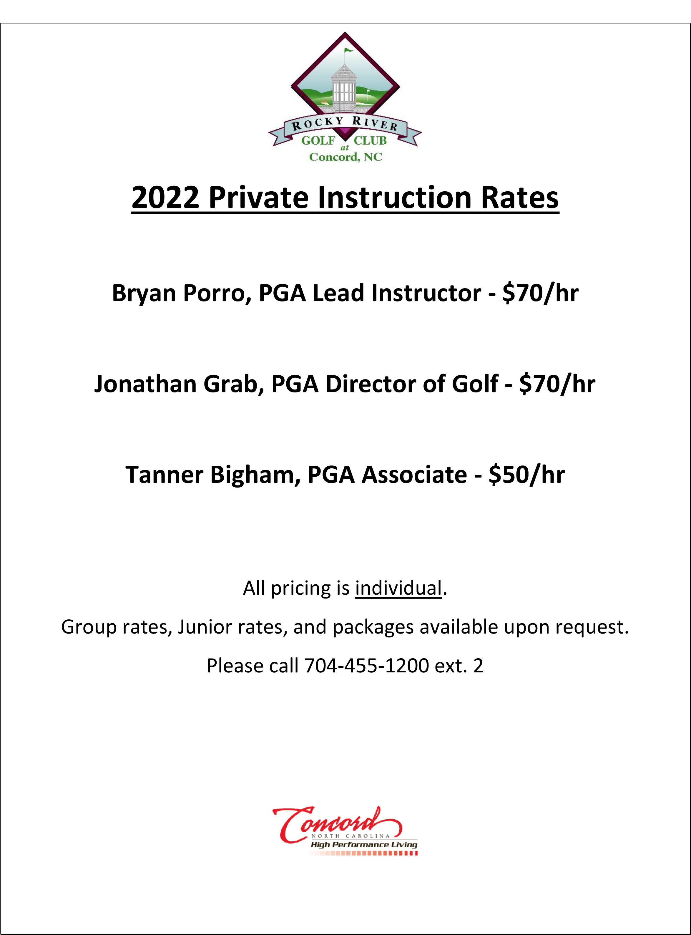 Instruction Rocky River Golf Club