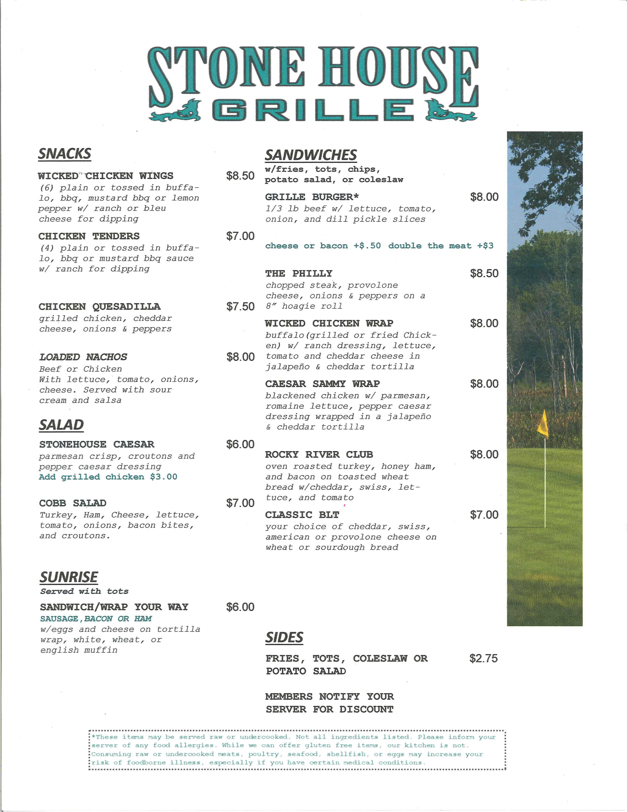 Stonehouse Grille Rocky River Golf Club
